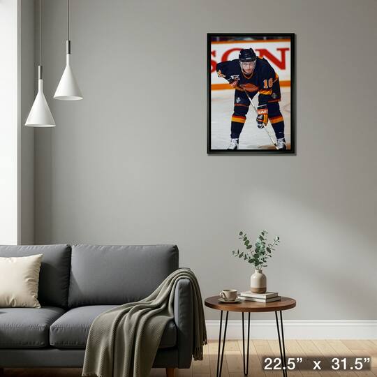 Pavel Bure 20" x 29" Framed Canvas Canucks Face-Off-V 22.5" x 31.5"